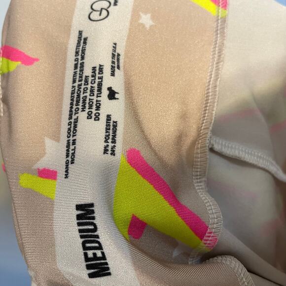 Goldsheep Nude Neon Bolts Leggings size Medium - Picture 10 of 15